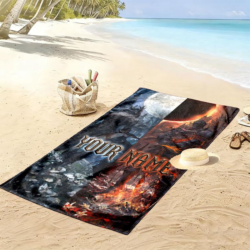 Custom Game  Print Beach Towel, Large Soft Quick Dry Towel for Beach Camping Swimming