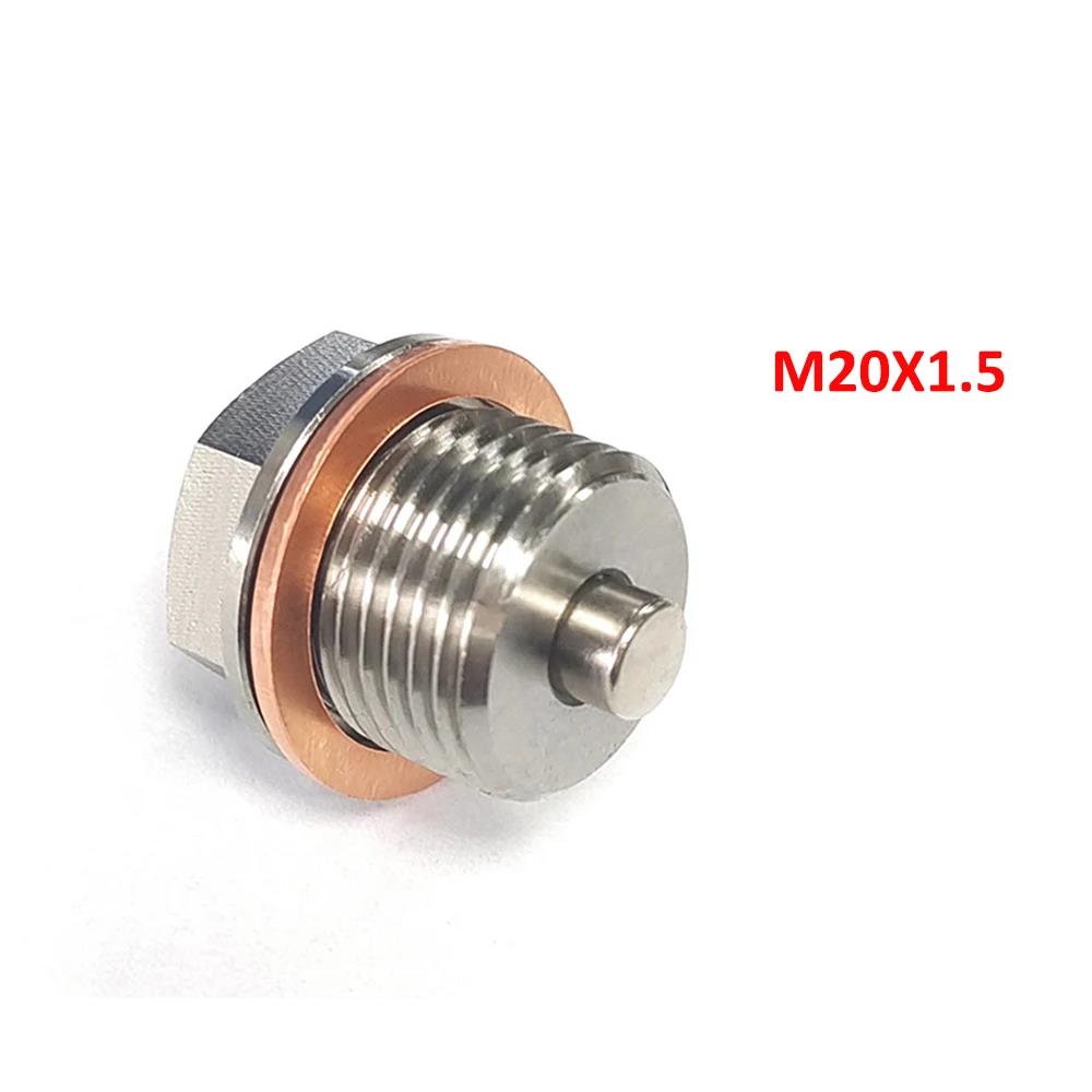 Magnetic Oil Pan Drain Plug M10-M22 Stainless Steel with Strong Neodymium Magnet and Copper Washer for Car Engine Oil Drain Plugs 3