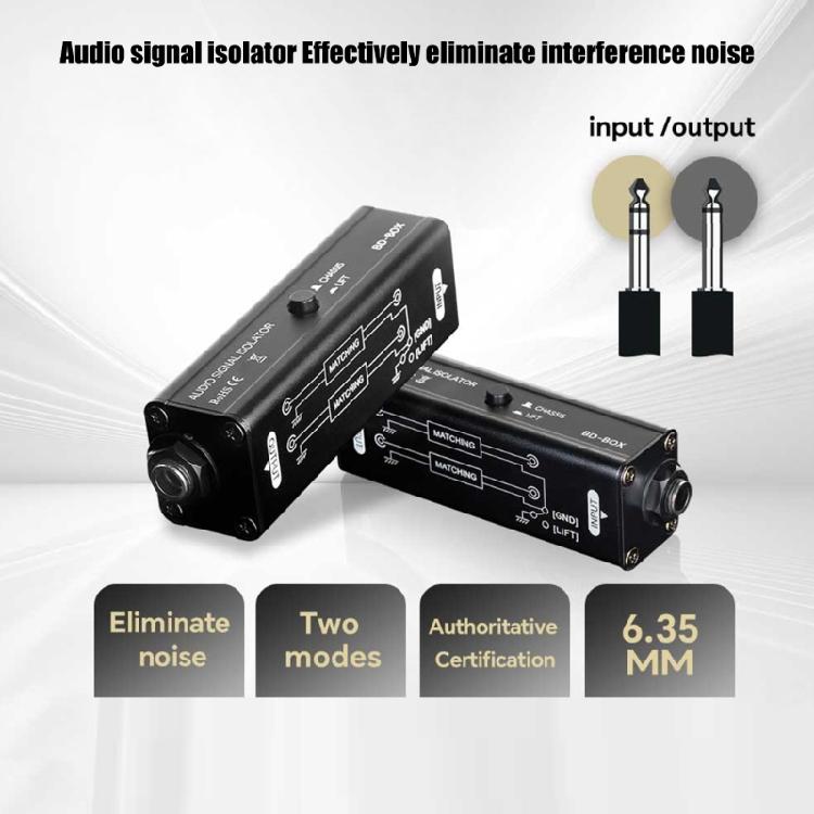 Audios Noise Isolator 6.35mm Signal Noise Cancellation Device Metal Builts For Stage Performers And Recording Engineers