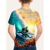 New Boys' 3D Digital Print T-Shirt, Wave/Shark/Sea Lion Design, Short-Sleeve Breathable, Perfect for Outdoor Activities Hot Sale