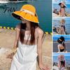 Foldable Beach Hat with Bow Wide Brim Straw Sun Hat, Breathable Hollow Knit for Summer Design, Travel And Vacation Adjustable Fit
