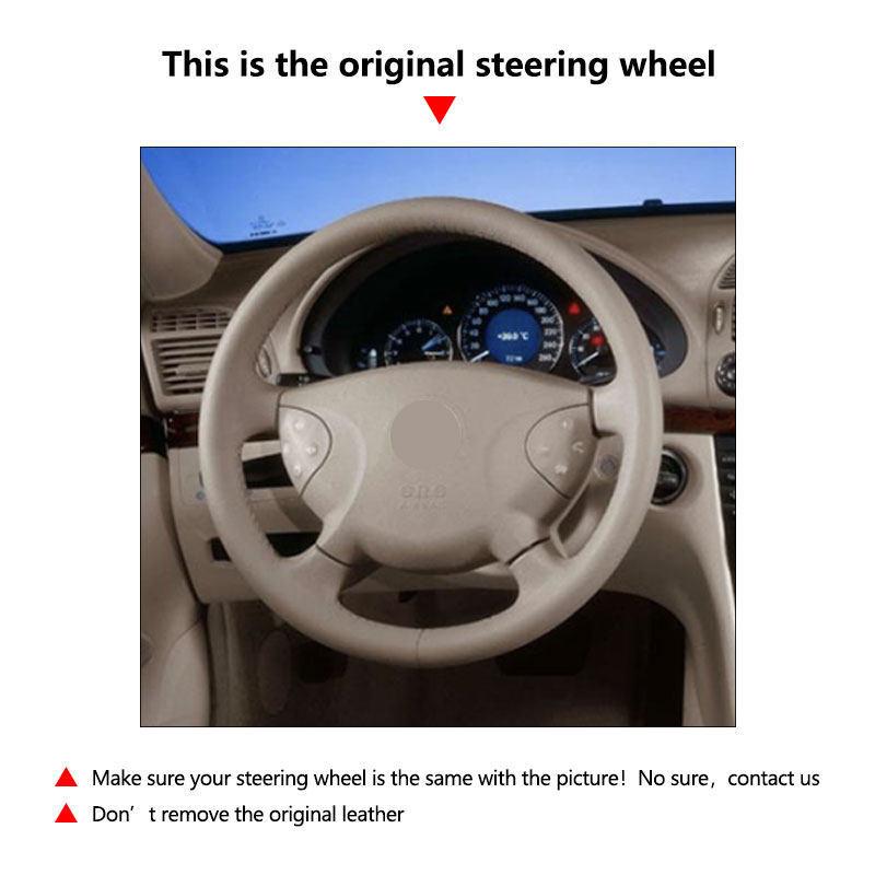 Car Steering Wheel Beige Microfiber Leather Cover Trim For Mercedes Benz E G Class W211 W463 2002 2003 2004 2005 2006 2007