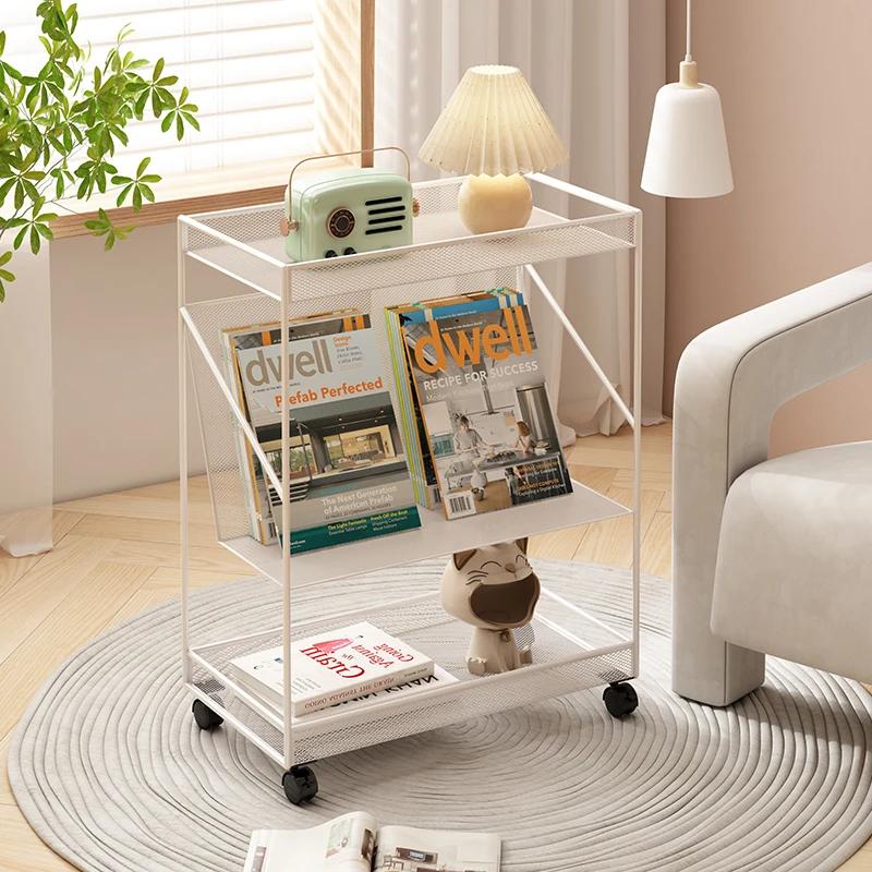 NEW 2025 Simple Modern Coffee Table Multifunctional Side Table with Mobile Bedside Table Design Iron Art Baking Paint Finish