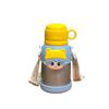 Water bottle Children's stainless steel thermos cup Strap Water cup Straw cup Student school kettle