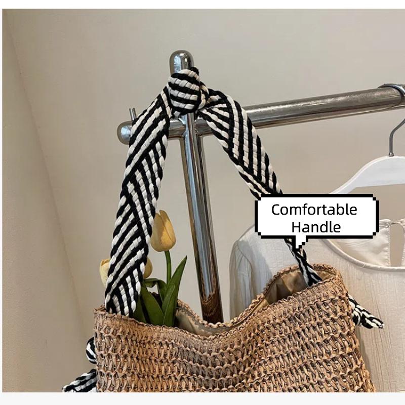 Boho Chic Large Woven Straw Tote Bag for Women Commuter Handbag Shoulder Bag, Perfect for Spring Outings, Beach Tote Bag
