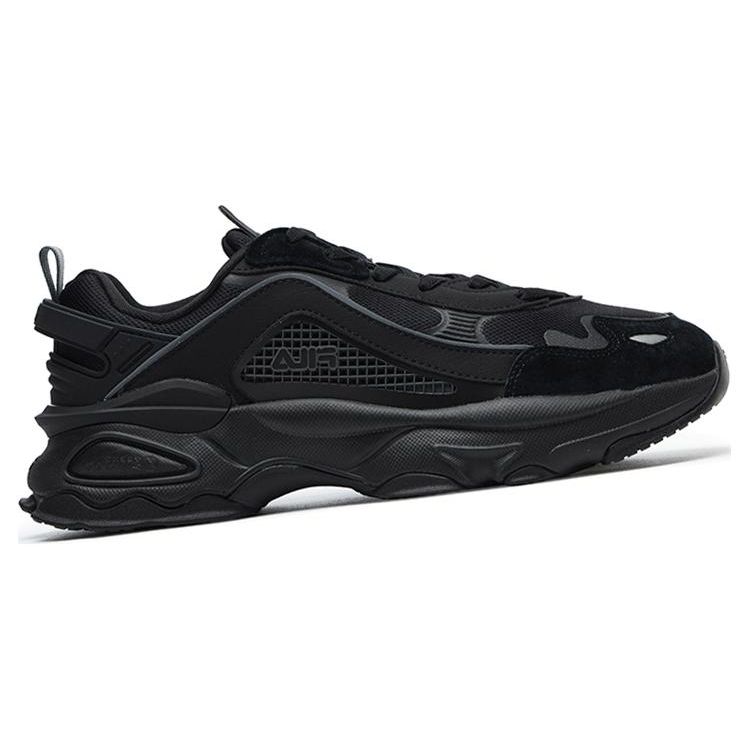 Fila Fabric Synthetic Leather TPU Pigskin Trendy Shock Absorbing Wear Resistant Low Top Dad Shoes Men Sneaker Black F12M216101FBK