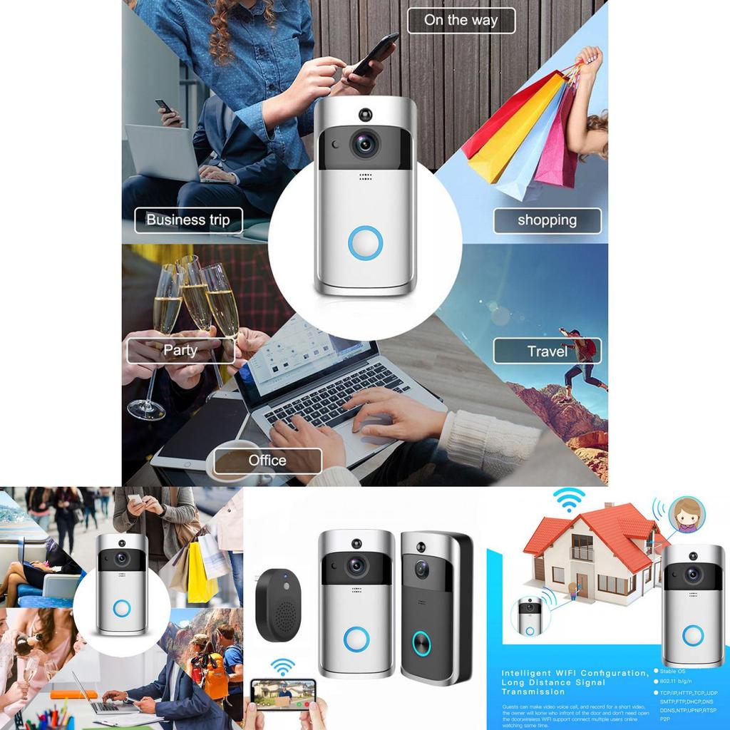 Smart Low Power Wifi Wireless Video Doorbell With Voice Intercom And Mobile Monitoring