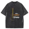 Christian Guitarist Created To Worship Musician Oversized T Shirt Summer Breathable Washed Shirt Homme Mardi Gras