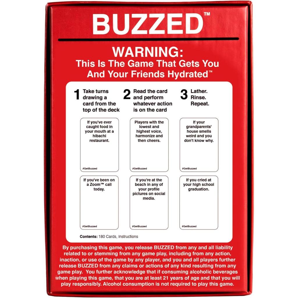 Buzzed English Version Adult Drinking Card for Friends Parties Game Nights