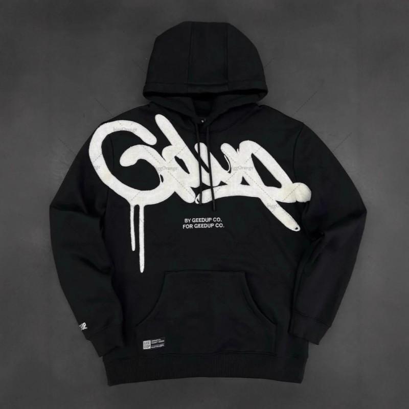Felpa con Ricamo Lettere Retrò GEEDUP da Uomo - Felpa Casual Streetwear Vestibilità Larga per Adolescenti Autunno 2025