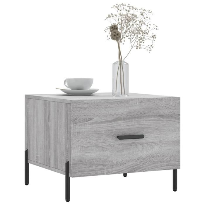 VidaXL Table basse Sonoma gris 50x50x40 cm Bois d'ingénierie 829424