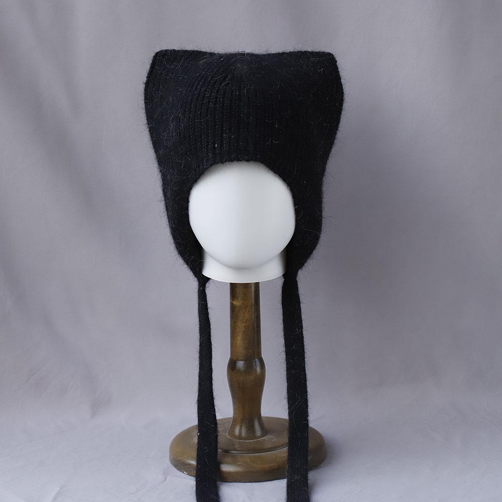 Cute Ear Protection and Warm Cat's ears Rabbit Hair Knitted Hat Fashion Women in Autumn and Winter