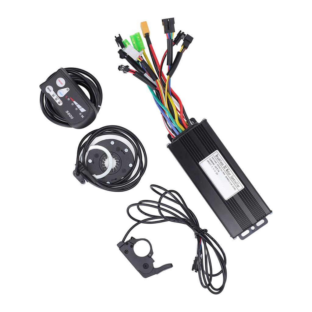 Electric Bike Controller Kit 30A Sine Wave 3 Mode Motor Controller S800 Display Panel PAS Sensor Thumb Throttle Kit 24V