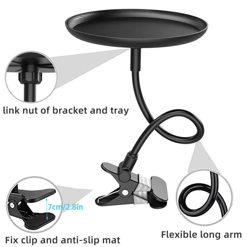 

Держатель поднос для еды в машину, Регулируемый поднос для перекусов в машину, Вращающийся на 360 градусов обеденный столик с зажимом, Поднос для хранения