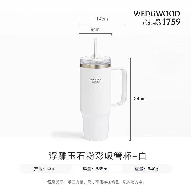 Wedgwood Embossed Jasperware Pastel Straw Cup