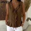JPNTKY Women's Fashion Casual Sleeveless V-Neck Blouses & Shirts