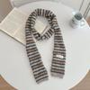 Womens Knitted Striped Long Warm Scarf Winter Chic Style Lightweight Wool Blend Neck Wrap Office Casual Wear