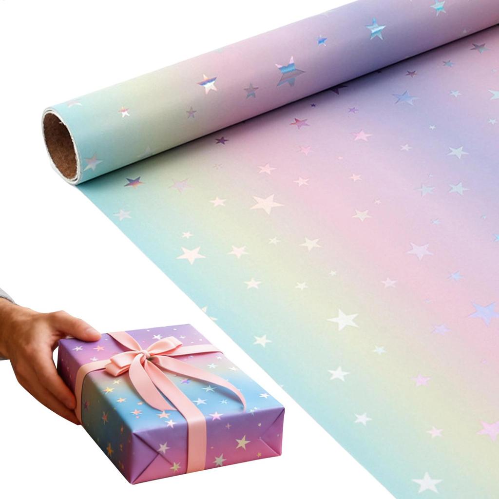 Wrapping Paper Whimsical Iridescent Decoration Birthday Theme Print Wrapping Paper for Kids Teens Adults Party Gathering School