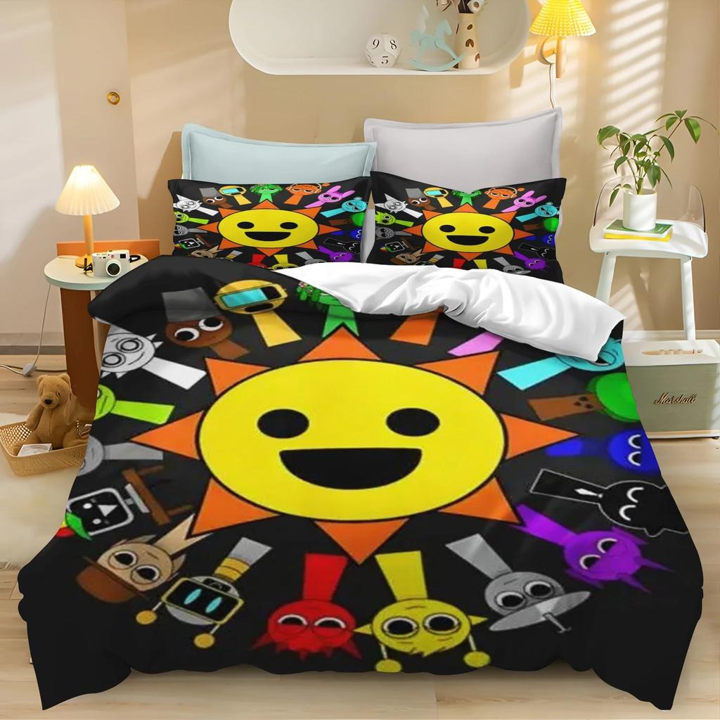 Sprunki Bedding Set Incredibox 3D Printed 2/3pcs Music Game Single Twin Double Queen King Size Sprunki Gifts Kids