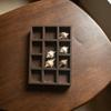 Wooden Mini Jewelry Tray 1 PCS Multi Compartments Ring Earring Trinket Organizer for Bedroom Vanity Dollhouse Decor