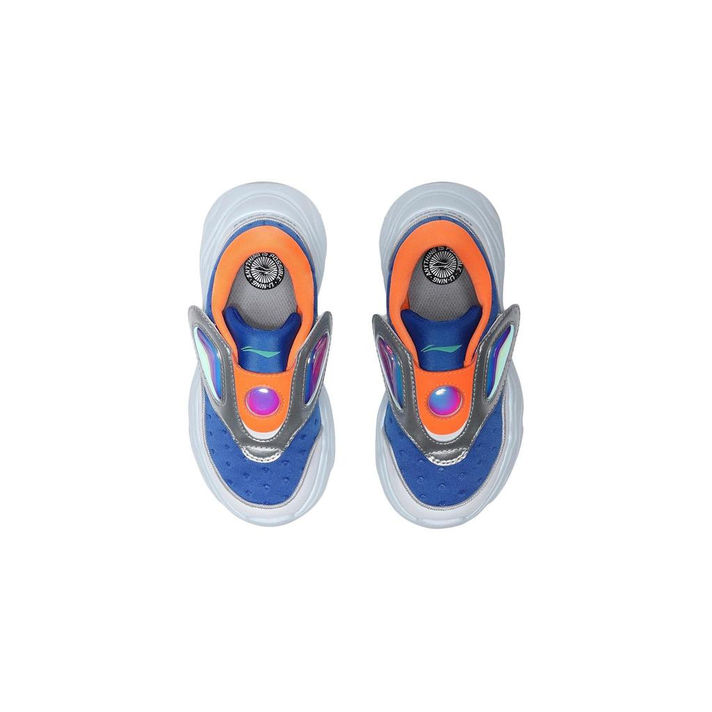 Li Ning Lightweight Comfortable Non-Slip Wear-Resistant Breathable Low-Top Running Shoes Kids Sneakers Blue White YKNQ108-19