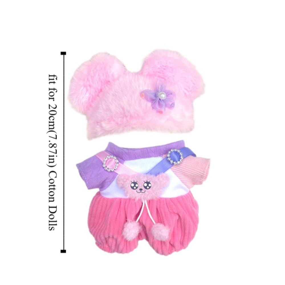 Estilo Animal 20cm Boneca de Pelúcia Roupas Roxo Mini Boneca de Pelúcia Roupas Presente de Aniversário