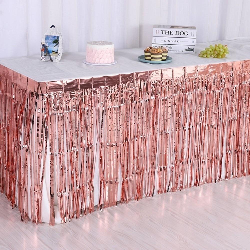 Colorful Table Skirt Tablecloths  For Party Birthday Gatherings Holiday Wedding Decorations