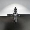Mystery Hooded Woman Figurine Set Black Robe Faceless Girl Desktop Ornament, Gothic Witch Resin Sculpture