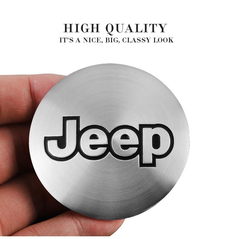 4 Pièces 56mm Emblème de Voiture Cache-Moyeux Centraux de Roue Auto Accessoires Autocollants Pour Jeep Wrangler Renegade Compass Grand Cherokee Patriot