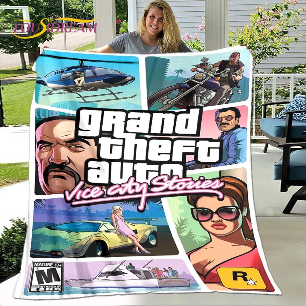 Grand Theft Auto GTA Game Gamer Soft Plush Blanket,Flannel Blanket Throw Blanket for Living Room Bedroom Bed Sofa Picnic Cover