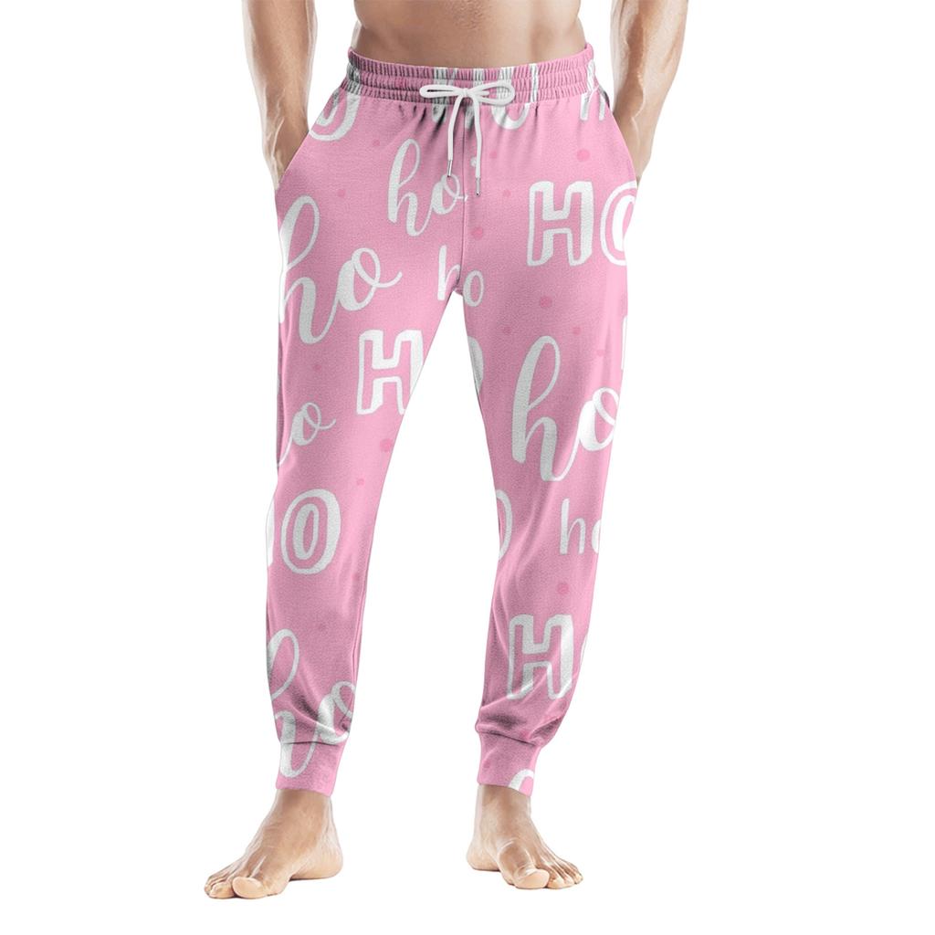 Men's Drawstring Pocket Casual Pants, Checkered Striped Printed Pocket Casual Pants, Home Sleeping Pants