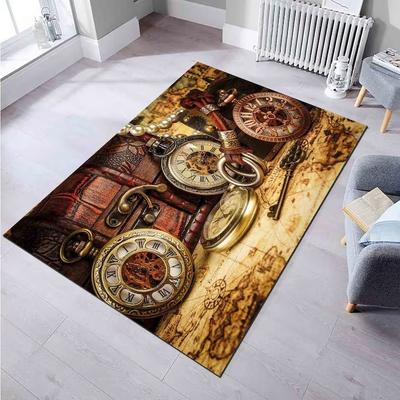 Used Ship Rudder Compass Pattern Carpet Navigation Series Rug Home Living Room Bedroom Entrance Door Mat Home Decoration