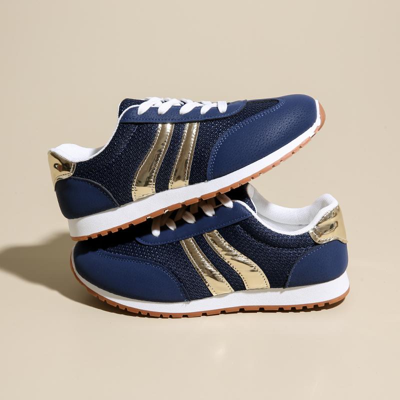 Fashion New Woman Trend Casual Sneakers Comfortable Lace Up Flats Tennis Shoe Breathable Walking Jogging Shoe Zapatillas De Mujer