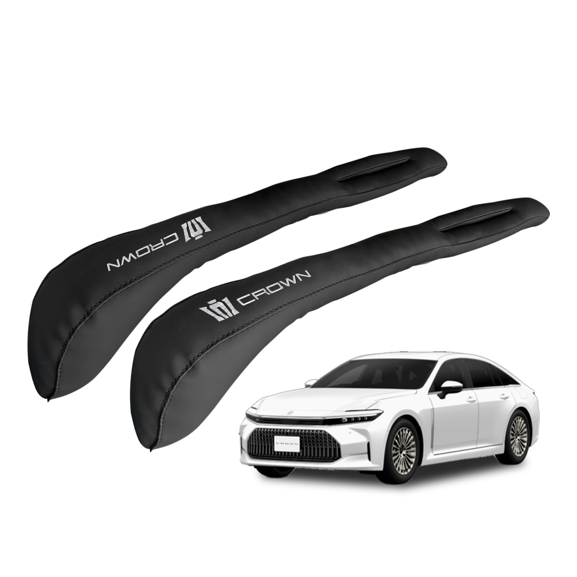 

YiluGS Toyota Crown Embroidered Logo Symmetrical Design PU Leather Seat Side Gap Perfect Prevents Car Seat Side Interior and Set of 2 Filler, Fit, чёрный