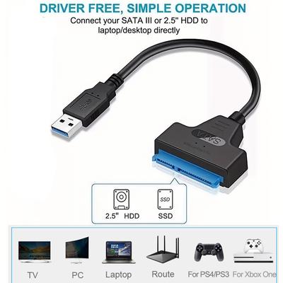 Καλώδιο USB 3.0 Υψηλής Ταχύτητας σε SATA για Εξωτερικούς Σκληρούς Δίσκους HDD/SSD 2,5 ιντσών Μεταφορά Δεδομένων έως 5Gbps Type-C σε SATA Για PS4/PS3