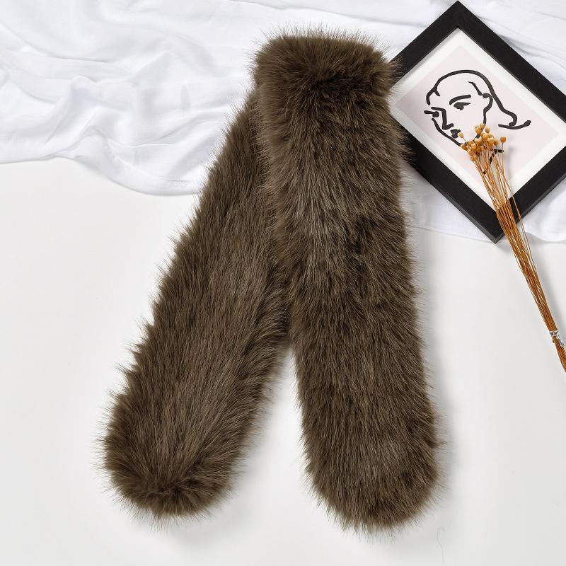 New Rabbit Fur Plush Scarf Women Winter Warm Soft Furry Scarves Casual Female Lady Outdoor Neck Warmer Collar  Retail