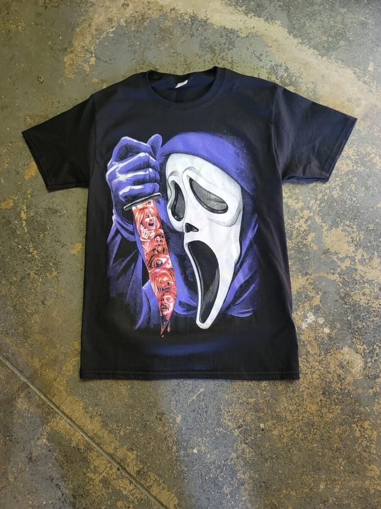 НОВАЯ ФИОЛЕТОВАЯ ШРИФТОВАЯ ФУТБОЛКА СРИМ ХЭЛЛОУИН Унисекс Футболка L