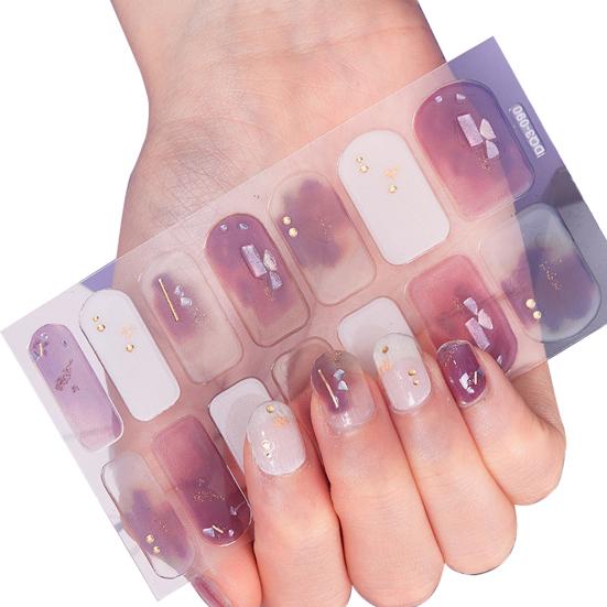 1 Set Nail Sticker Removable Ultra-Thin Non-Irritation Bubble Free Exquisite Pattern Decorative Resin Ink Nail Sticker