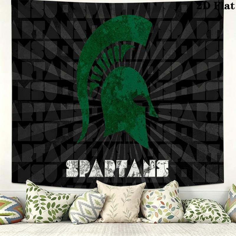 Michigan State Spartans football Wall Tapestry Aesthetic Wall Hanging Printed Fabric Blanket Decorative Tapestries for Bedroom Living Room Home Decor