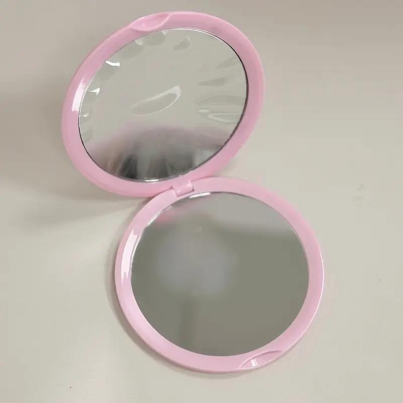 Double-Sided HD 10X/40X/50X Magnification Folding Makeup Mirror - Portable for Pimple Popping & Touch-ups 10X розовый