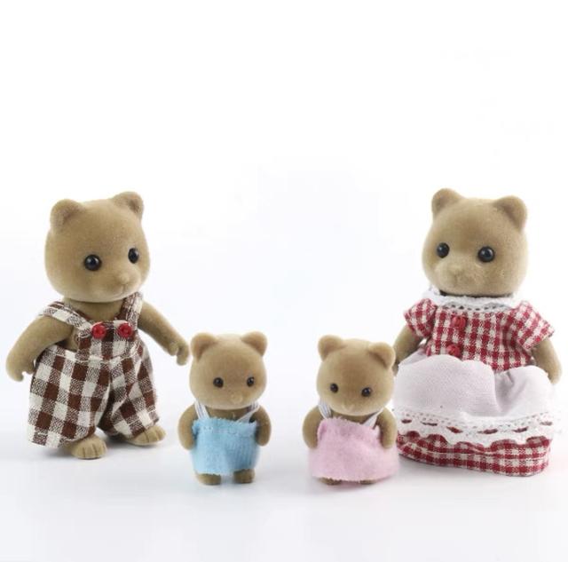 Non-Toxic Simulation Forest Rabbit Family Diy Playset Mini Rabbit Bear Figure Toy Dolls Kids Gifts