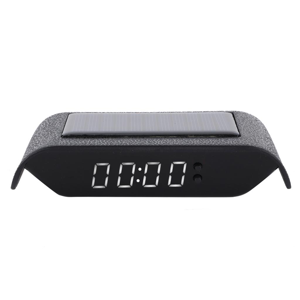 Car Digital Clock Auto Truck Solar Powered Time Date Temperature LCD Display Wiring FreeGreen Light