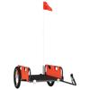 VidaXL Remorque de vélo cargo orange tissu oxford et fer 94166