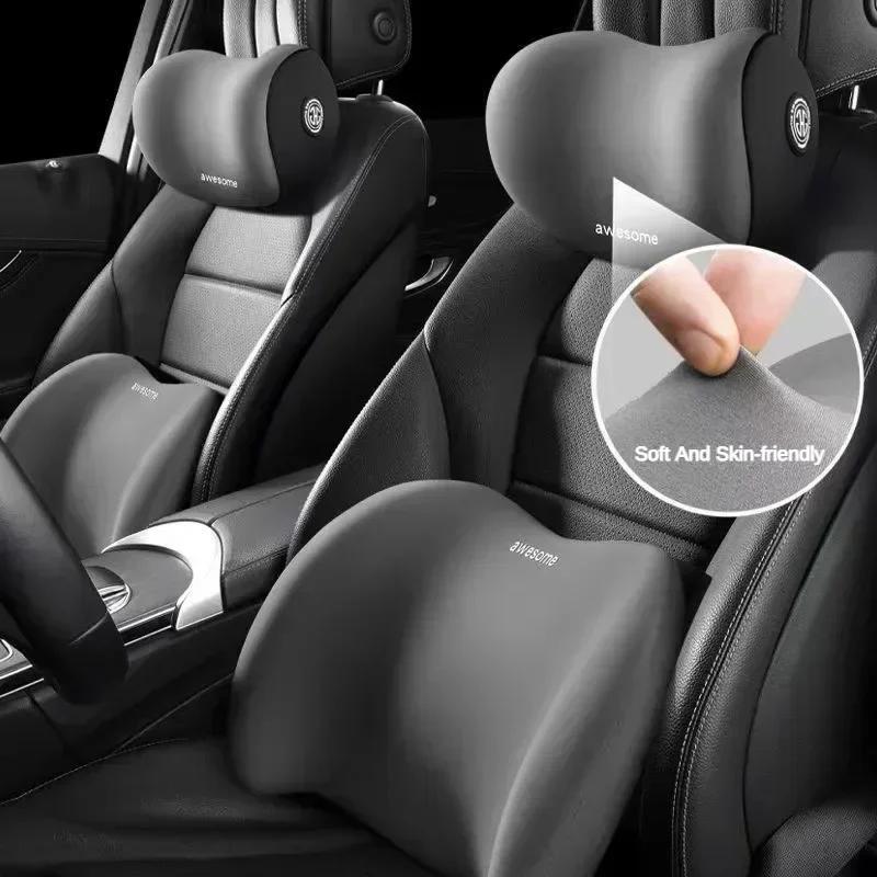 NEW Headrest Lumbar Support Memory Foam Vertebral Lumbar Support Car Neck Pillow Back Cushion Office Car Interior Accessories
