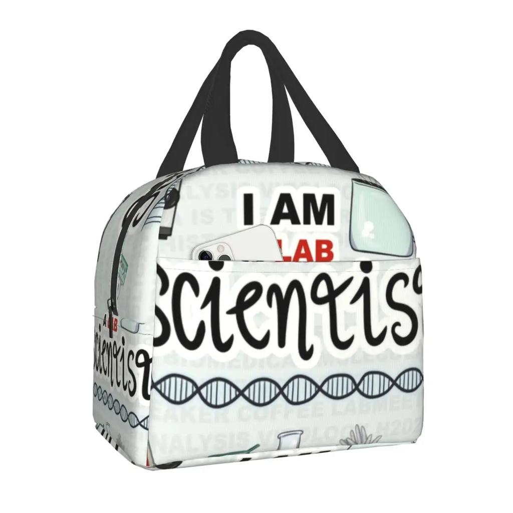 Custom Science Chemistry Laboratory Lunch Bag Men Women Thermal Cooler Insulated Lunch Boxes for Kids School Children