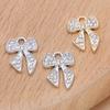 10Pcs Gold Plated Crystal Christmas Bow Charm Pendant For Jewelry Making Earrings Bracelet Necklace Accessories Diy Findings