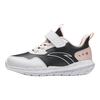 Anta Kids Synthetic Leather Fabric Comfortable Soft Sole Lightweight Shock Absorption Low Top Running Shoes Kids Sneakers Black White Pink A22439968-5