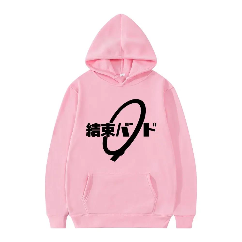 Anime Cos BOCCHI the ROCK! Kessoku Band Logo Hoodie Oversized Long Sleeve Couples Hoodie Goto Hitori Ijichi Nijika Cospaly moto