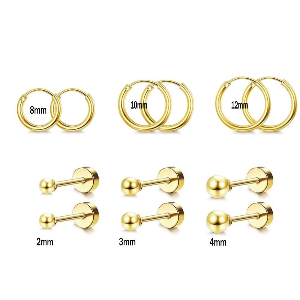 Surgical Steel Earrings Sets for Multiple Piercing Lightweight Small Huggie Hoop Earrings CZ Stud Earrings for Women
