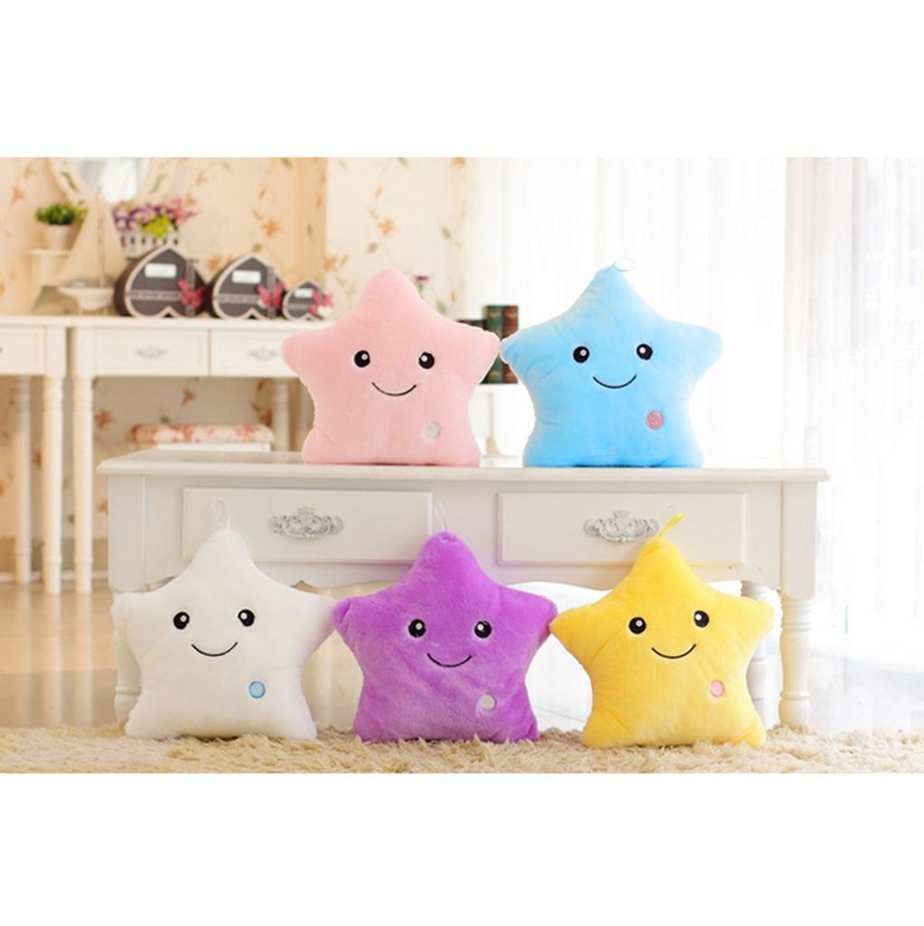 Colorful Five-pointed Star Luminous Glowing  Soft Plush Children Cute Toy